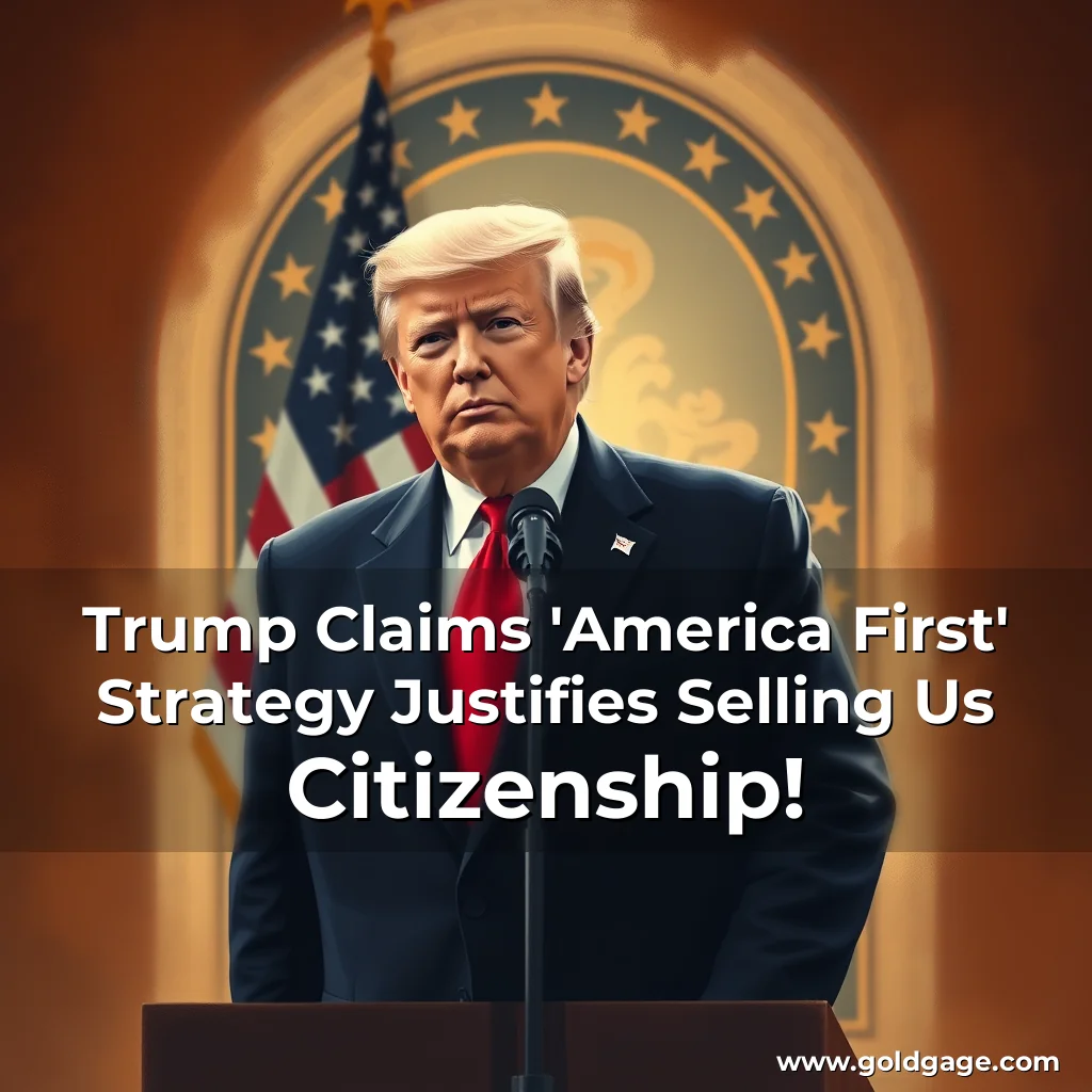 Read more about the article Trump Claims ‘America First’ Strategy Justifies Selling Us Citizenship!